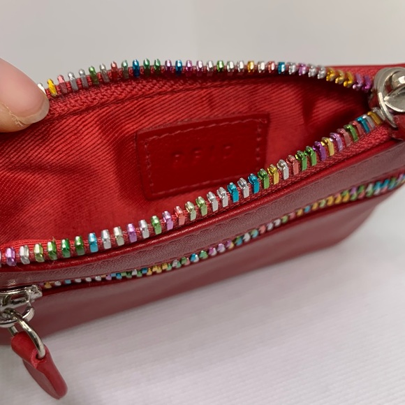 Red Leather Wallet/ Wristlet - Picture 6 of 10